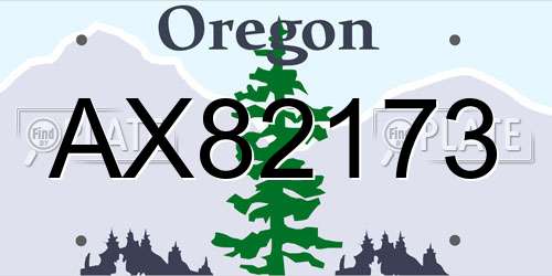 AX82173 Oregon License Plate