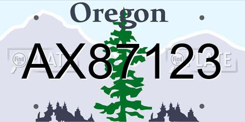 AX87123 Oregon License Plate