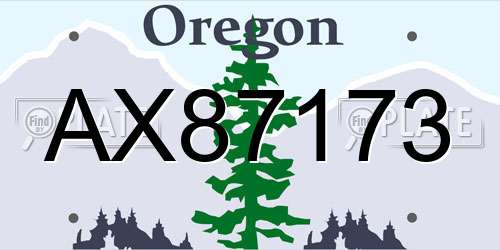 AX87173 Oregon License Plate