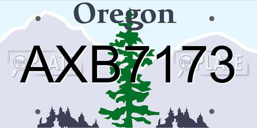 AXB7173 Oregon License Plate