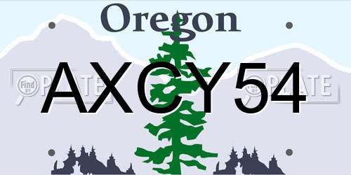 AXCY54 Oregon License Plate