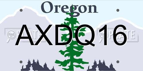 AXDQ16 Oregon License Plate