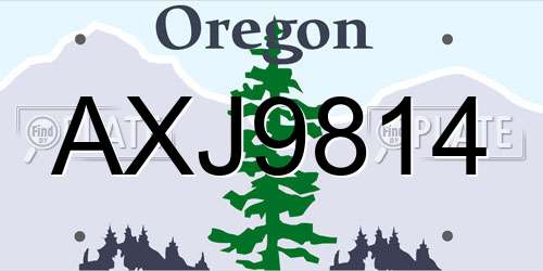 AXJ9814 Oregon License Plate