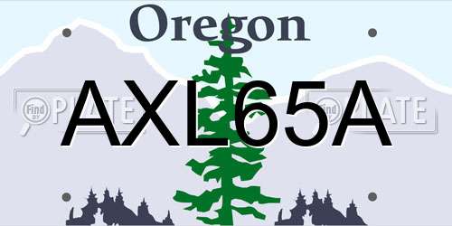 AXL65A Oregon License Plate