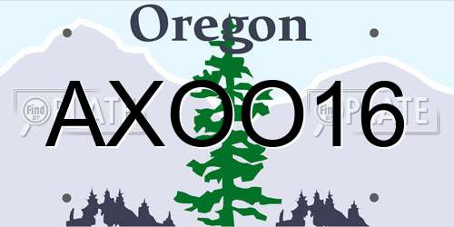 AXOO16 Oregon License Plate