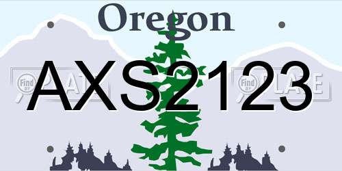 AXS2123 Oregon License Plate