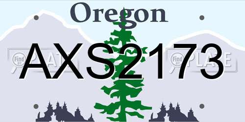 AXS2173 Oregon License Plate