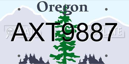 AXT9887 Oregon License Plate