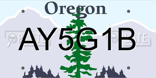 AY5G1B Oregon License Plate