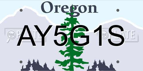 AY5G1S Oregon License Plate