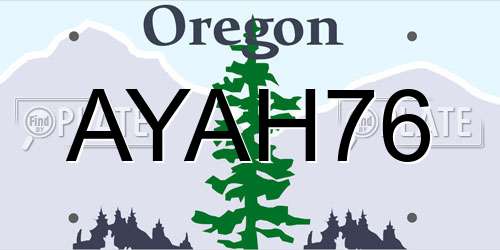 AYAH76 Oregon License Plate