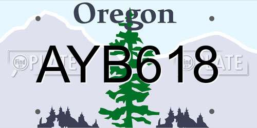 AYB618 Oregon License Plate