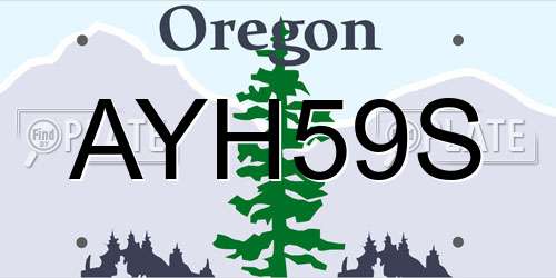 AYH59S Oregon License Plate