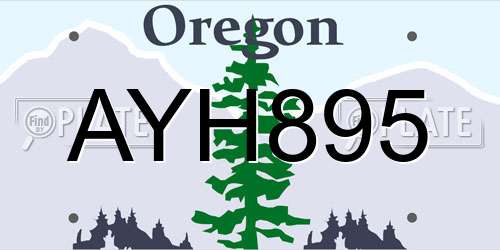 AYH895 Oregon License Plate