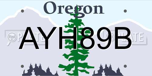 AYH89B Oregon License Plate