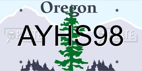 AYHS98 Oregon License Plate