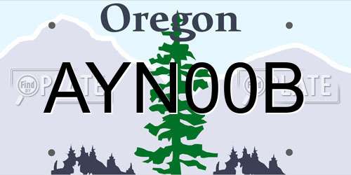 AYN00B Oregon License Plate