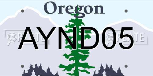 AYND05 Oregon License Plate