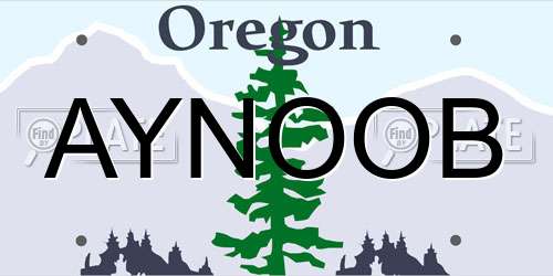 AYNOOB Oregon License Plate