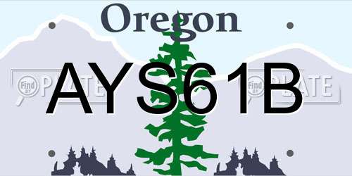 AYS61B Oregon License Plate
