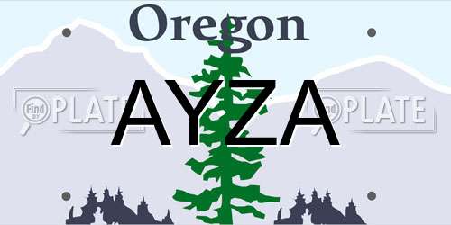 AYZA Oregon License Plate