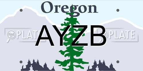 AYZB Oregon License Plate