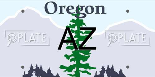 AZ Oregon License Plate