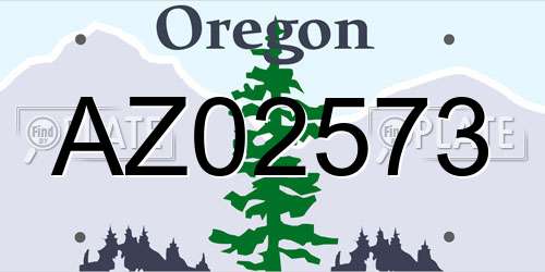 AZ02573 Oregon License Plate