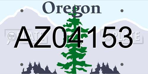 AZ04153 Oregon License Plate