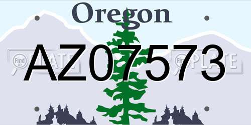 AZ07573 Oregon License Plate