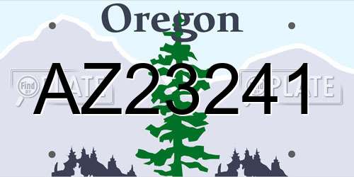 AZ23241 Oregon License Plate