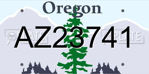 AZ23741 Oregon License Plate