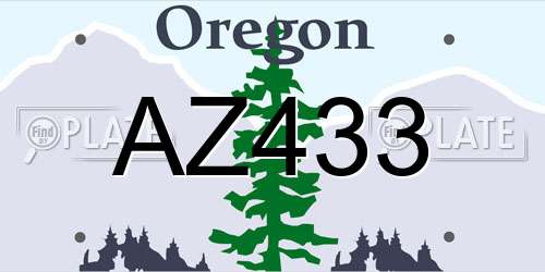AZ433 Oregon License Plate