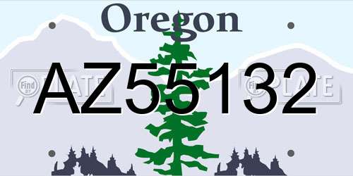 AZ55132 Oregon License Plate
