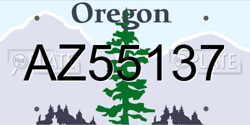 AZ55137 Oregon License Plate