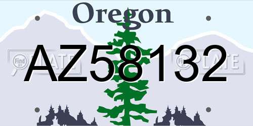 AZ58132 Oregon License Plate