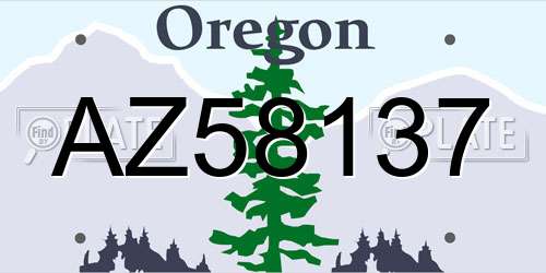 AZ58137 Oregon License Plate