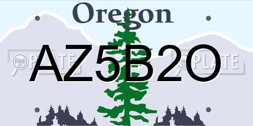 AZ5B2O Oregon License Plate