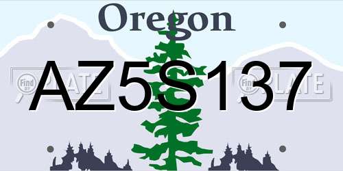 AZ5S137 Oregon License Plate