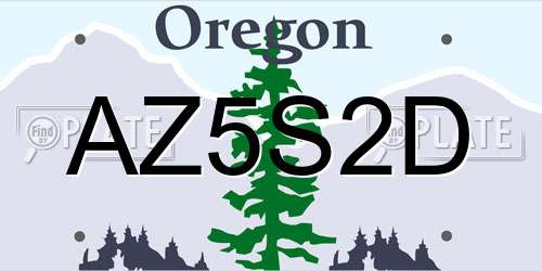 AZ5S2D Oregon License Plate