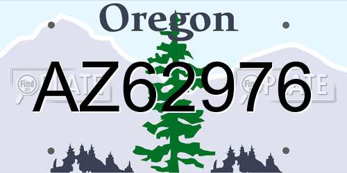 AZ62976 Oregon License Plate