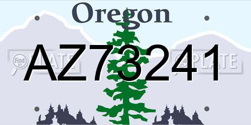 AZ73241 Oregon License Plate