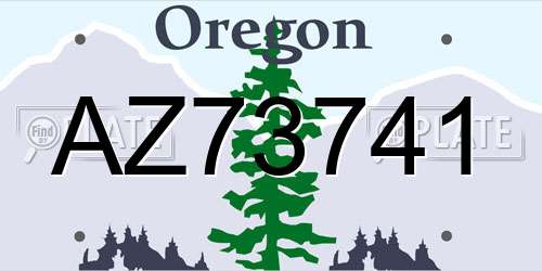 AZ73741 Oregon License Plate