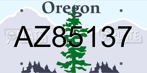 AZ85137 Oregon License Plate