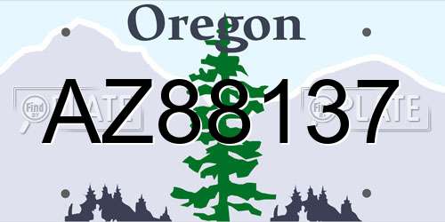 AZ88137 Oregon License Plate