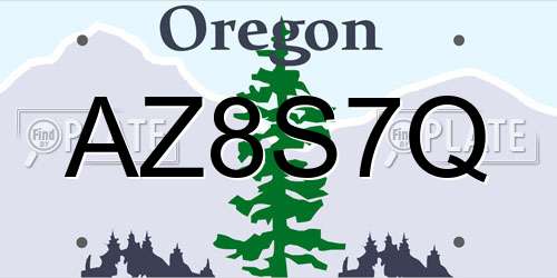 AZ8S7Q Oregon License Plate