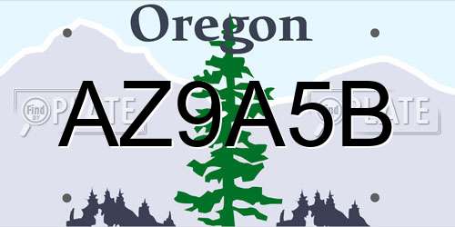 AZ9A5B Oregon License Plate