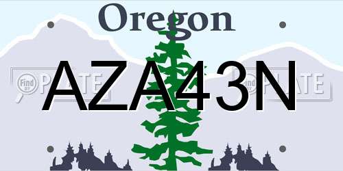 AZA43N Oregon License Plate