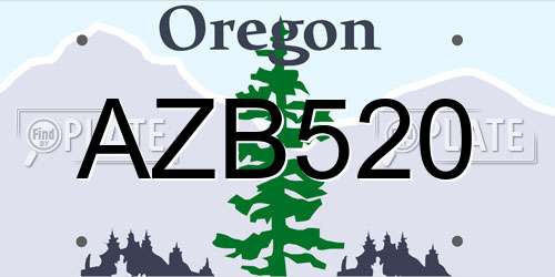 AZB520 Oregon License Plate