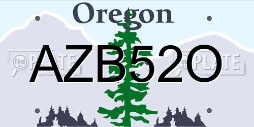 AZB52O Oregon License Plate